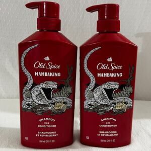 Lot of 2 Old Spice MAMBAKING 2 in 1 Barbershop Quality Shampoo & Conditioner